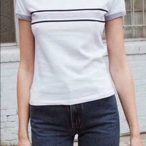 brandy melville white and stripes tee